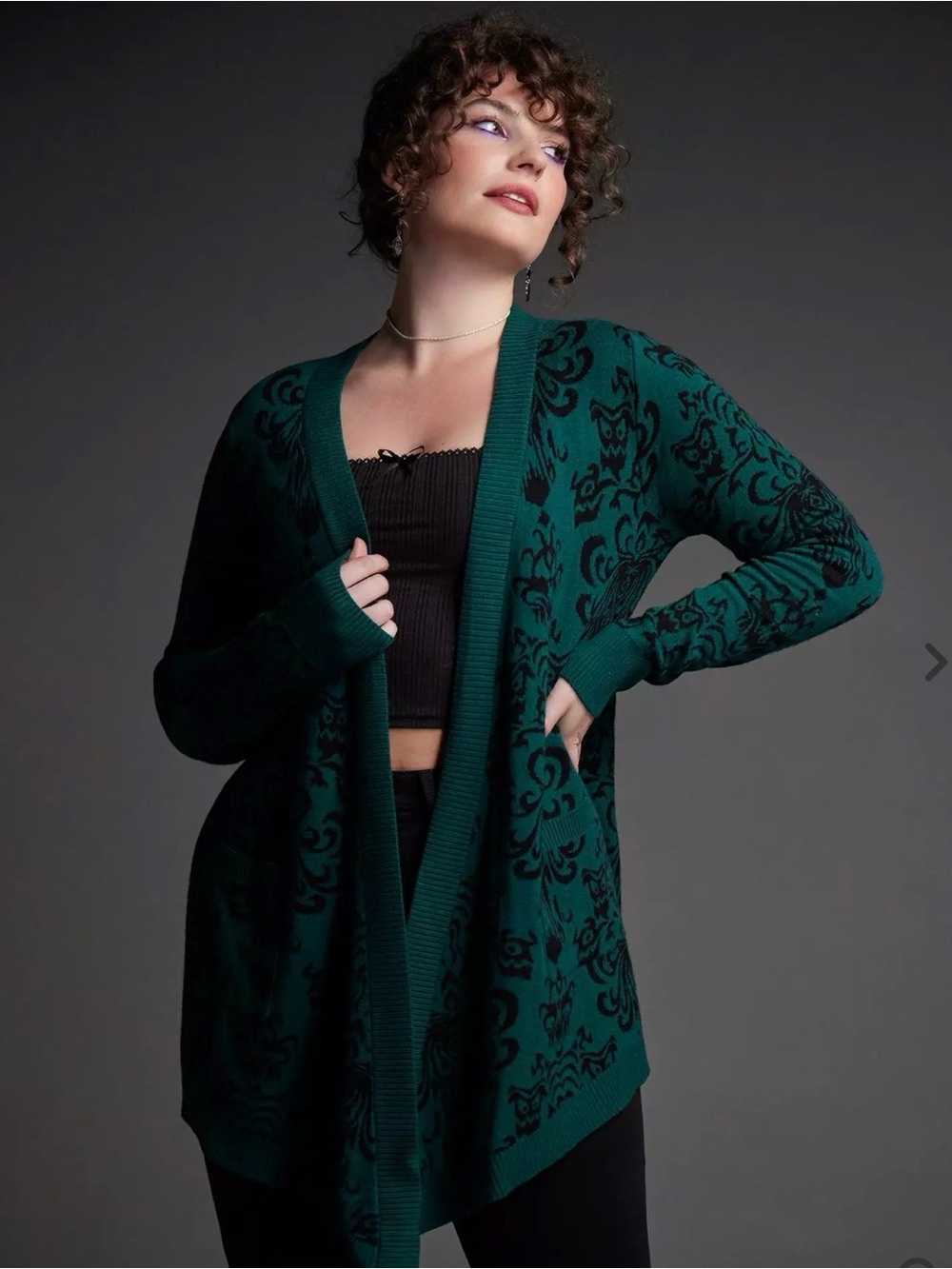 Her Universe Haunted Mansion Open-Front Cardigan size 3x